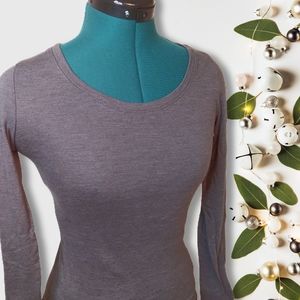 Gray Longsleeve Babydoll Tee Women's X-Small | No Boundaries